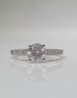 1.24CT DIAMOND ENGAGMENT RING 18CT WHITE GOLD SIZE M
