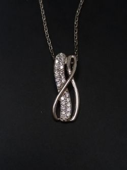 CUBIC ZIRCONIA SILVER 925 PENDANT & CHAIN