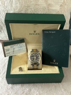 GENUINE ROLEX OYSTER PERPETUAL DATEJUST 2013 MODEL BI-METAL