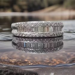 1.50CT DIAMOND DRESS/ ETERNITY RING 18CT WHITE GOLD + GIFT BOX + VALUATION CERT £4900
