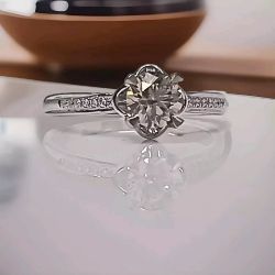 0.74CT DIAMOND ENGAGEMENT RING 18CT WHITE GOLD SIZE L