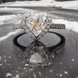 1.50 HEART SHAPED DIAMOND 0.33 DIAMOND SHOULDER ENGAGEMENT RING 18CT WHITE GOLD