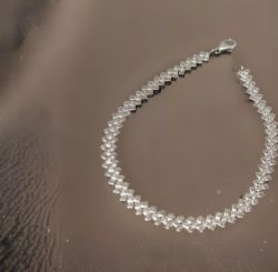 0.10CT DIAMOND SILVER BRACELET 7