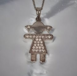 LITTLE GIRL CUBIC ZIRCONIA SILVER PENDANT