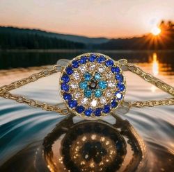 18CT YELLOW GOLD CUBIC ZIRCONIA BRACELET 7