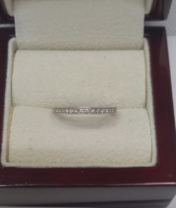 9CT WHITE GOLD 0.10CT DIAMOND ETERNITY/WEDDING BAND SIZE N