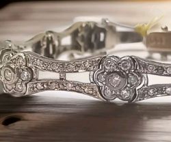 18K YELLOW & WHITE GOLD 1.50CT DIAMOND BRACELET 701/2 LENGTH