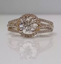 2.02 CARAT TOTAL HANDMADE GIA 1.17CT DIAMOND /0.85CT DIAMOND SHOULDER ENGAGEMENT RING