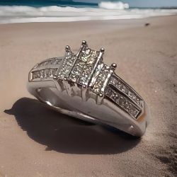 1.25CT DIAMOND CLUSTER RING 18CT WHITE GOLD