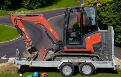 KUBOTA KX027-4 MINI EXCAVATOR (2018) WITH BRIAN JAMES 3.5T PLANT TRAILER (2023)