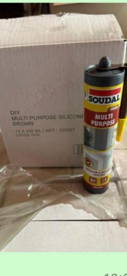 JOB LOT 1200 SOUDAL MULTI PURPOSE SILICONE BROWN 290ML