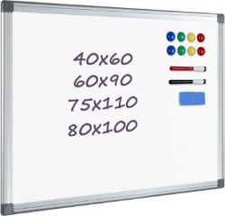 AMUSIGHT MAGNETIC WHITEBOARD DRY ERASE FOR WALL 70X47CM ALUMINUIM FRAME NEW BOX