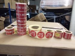 APPROX 1200 ROLLS OF RETAIL STORE PRICING LABELS