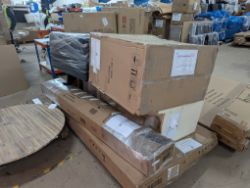 1 X PALLET OF DUSK FURNITURE RETURNS MIXED LOT - BEDS, DRAWERS, LOVE SEAT - TOTAL RRP EST. £2013