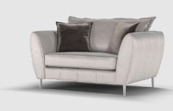 SOFOLOGY GABRIELLE CHAIR PLUSH PEBBLE/ALEXA TRUFFLE MIX LOVEST FEET CHROME CHROME FEET RRP Â£759