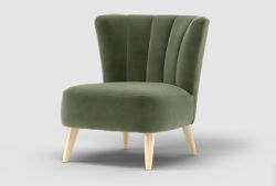 SOFOLOGY ISLINGTON CHAIR NORDIC MOSS ALL OVER ACCENT FEET LIGHT WOOD LIGHT WOOD FEET RRP Â£439