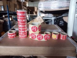 APPROX 1200 X RETAIL PRICING STICKER ROLLS
