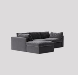 SEATTLE MTO LEFT-HAND CORNER SOFA IN GRANITE EASY VELVET RRP Â£2299