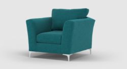 SOFOLOGY LAYLA ARMCHAIR LINOSO TEAL ALL OVER WITH CHROME FEET RRP Â£367