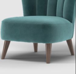 SOFOLOGY FINCHLEY ACCENT CHAIR IN NORDIC TEAL ALL OVER WITH GREY WOOD FEET RRP Â£439