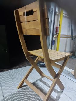 WOODEN FOLDING CHAIR NEW WITH TAG X 2