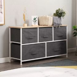 SOGESHOME CHEST OF DRAWERS 5-DRAWER STORAGE ORGANIZER UNIT GREY SH-WK-106-GY NEW