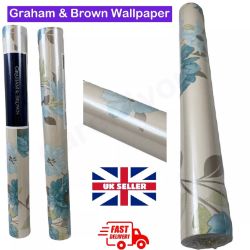 LARGE CAGE OF DESIGNER GRAHAM & BROWN WALLPAPER ROLL ,CROWSON,ESTA HOME ,WILMAN (SEE 4TH IMAGE)