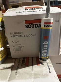 OVER 1000 TUBES SOUDAL SILIRUB N NEUTRAL SILICONE GREY 290ML