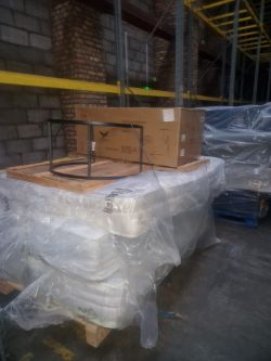 9X DFS HOME BED PALLETS ALL RAW RETURNS, THE PALLET IN THE PICTURES ARE THE ONES YOU WILL RECEIVE