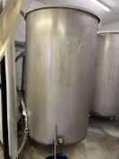 Stainless steel single skin liquid storage vessel.