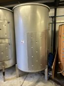 Stainless steel single skin liquid storage vessel.