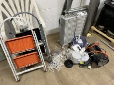 Space heater, oil filled radiator, 2 steps etc