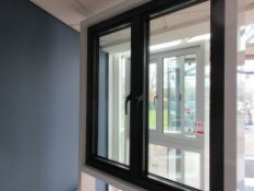Aluminium framed twin door showroom window