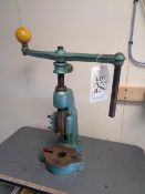 The Denbigh No. 2 hand screw fly press, bench mounted