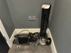 Assorted hotel appliances including Nespresso Coffee machine, one Ansio tower fan, one hotel safe &