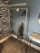 Freestanding metal clothes rail & mirror