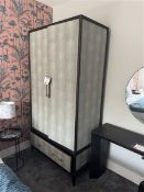 Double door leather effect wardrobe