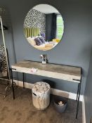 Wooden effect dressing table with stool & mirror