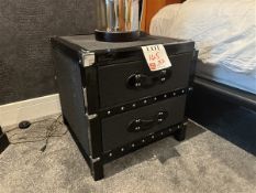 Various sized storage chests x 3, bedside tables x 2, chest of drawers x 1