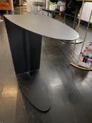 BoConcept “Ottawa” black metal side table, fits over bed or in the middle of a sofa for drinks. (New