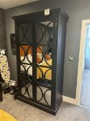 Black double door wardrobe, height 2.15m, width 110cm, depth 56cm