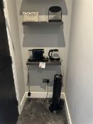 Assorted hotel appliances including Nespresso Coffee machine, one Ansio tower fan & one Broomhill ro