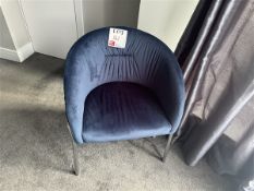 Two suede chairs & small stone table