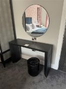 Wooden framed dressing table with 2 mirrors & stool