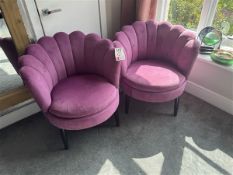Pink suede chairs x 2