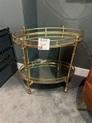 2-tier metal framed table and wall mounted mirror