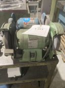 Two various double ended benchtop grinders