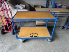 2-tier metal framed wheeled workstation