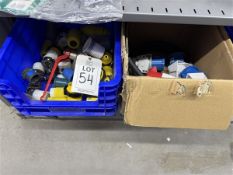 Two boxes of assorted electrical 32a sockets and device covers