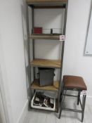 Steel Vintage manufactured bespoke metal frame solid wood 5-shelf display unit, 530 x 280m x
